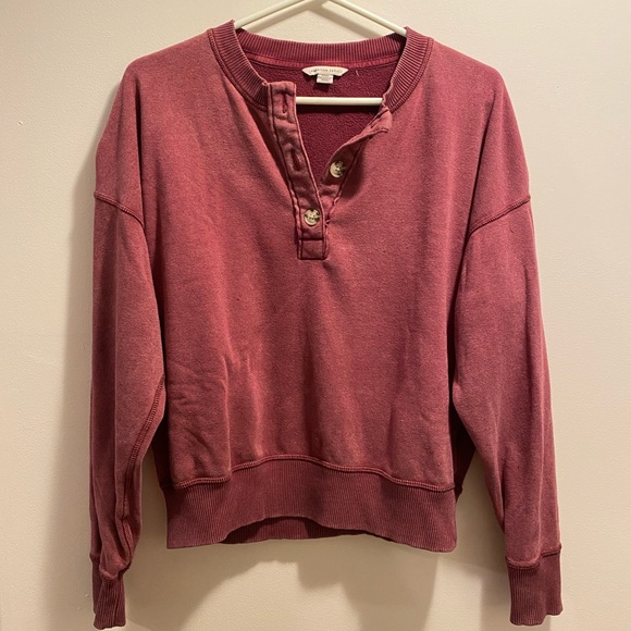 American Eagle Button Up Crewneck - Picture 1 of 5